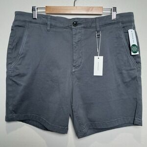 Warp + Weft ACT Twill Shorts 38 Stormy Weather Gray 7" Inseam Preppy Utility NWT